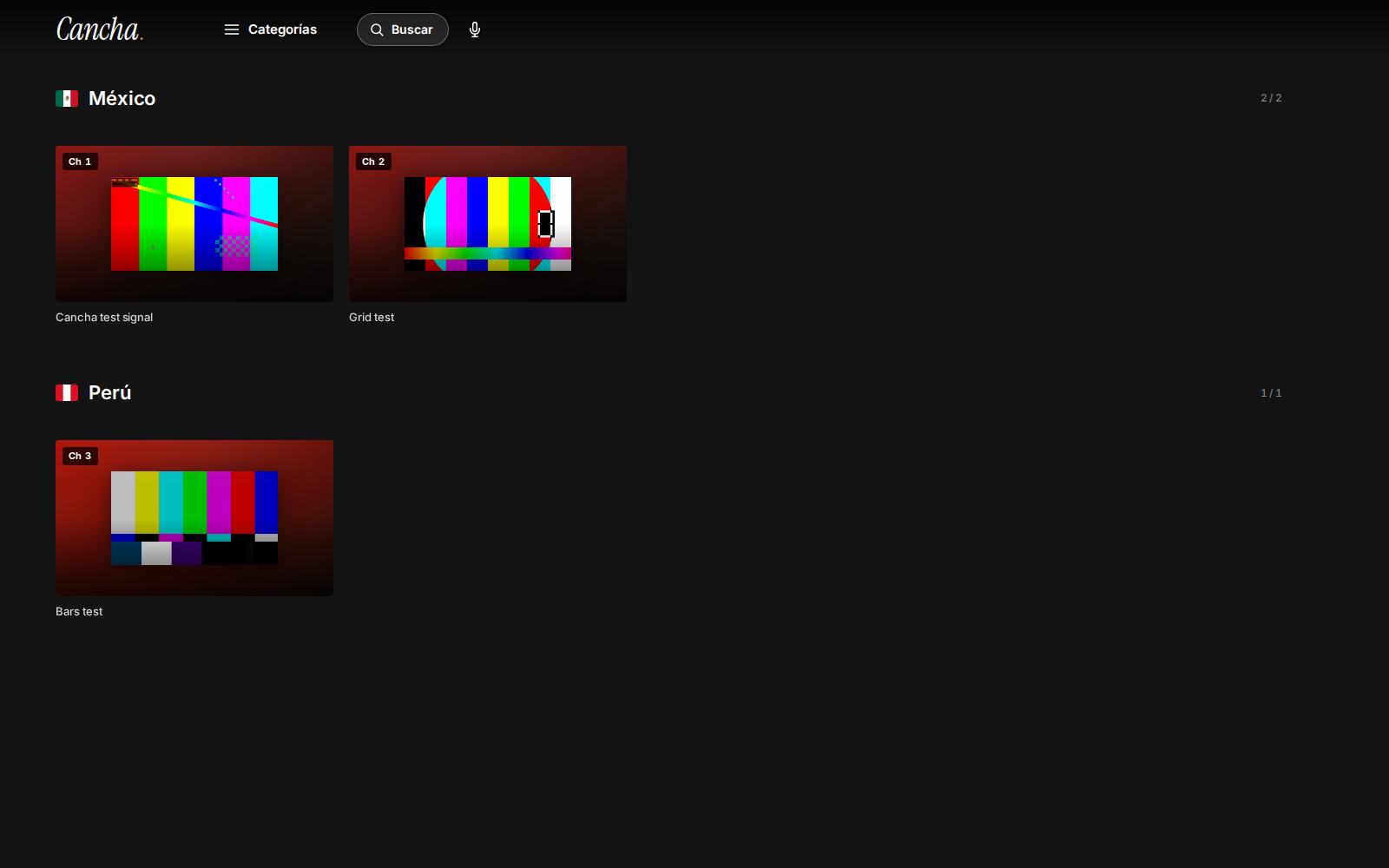 Cancha’s original channel guide with authored local signals